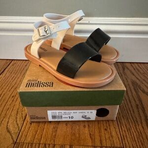 Brand new Mini Melissa Black and White Sandals
